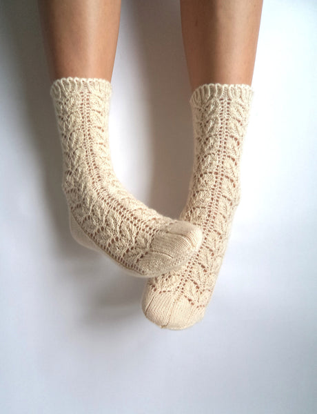 Creme Knit Socks